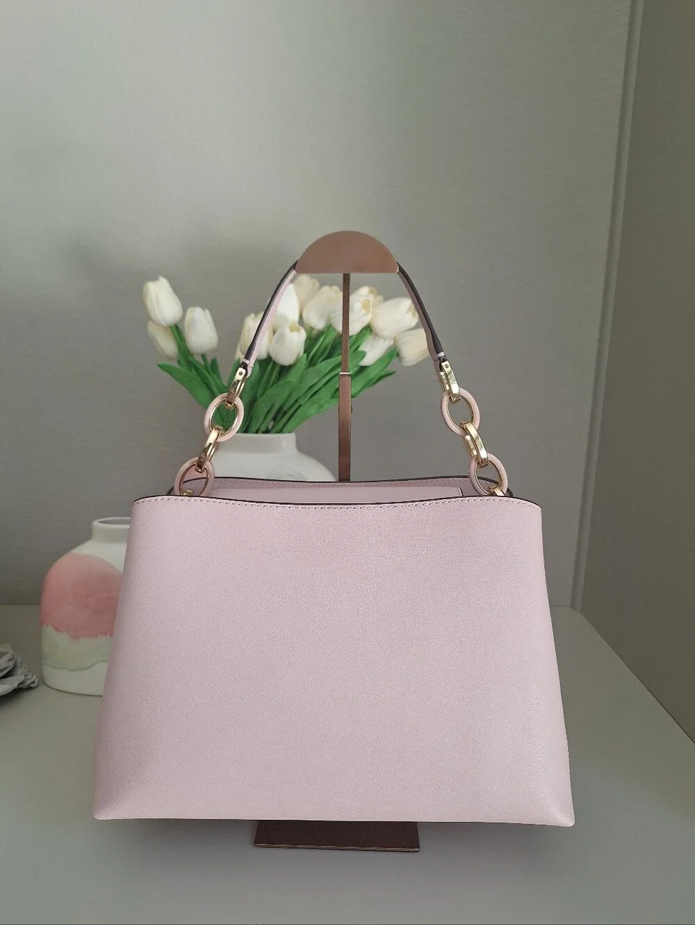 NWT Michael Kors Portia Saffiano Leather Crossbody Shoulder Bag Blossom Pink
